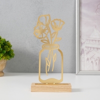 Сувенир металл "Лютики в банке" золото 5х11,5х22 см Сувенир металл "Лютики в банке" золото 5х11,5х22 см