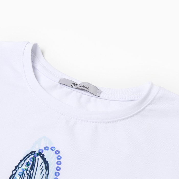 Футболка для девочки, цвет белый, рост 122