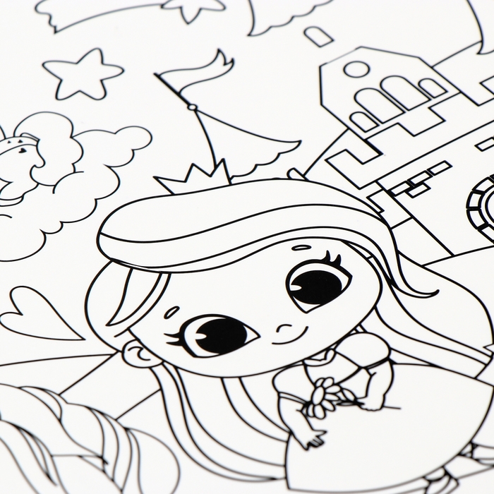 Магнит-раскраска многоразовая «Принцесса и сказочные Единорожки», 14,8 × 21 см Магнит-раскраска многоразовая «Принцесса и сказочные Единорожки», 14,8 × 21 см