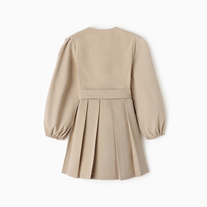 Платье для девочки MINAKU: Jeans collection, цвет бежевый, рост 128 см