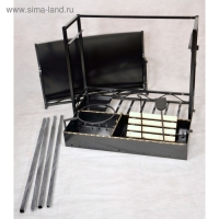 Мангал с крышей Хоттабыч 105 х 60 х 219 см, кочерга, совок, подставка под казан