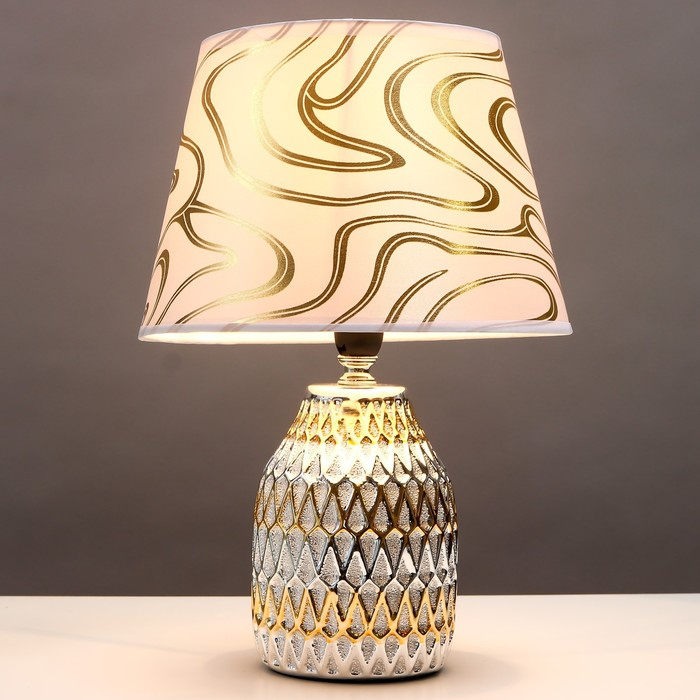 Настольная лампа 16788/1 E14 40Вт серебристо-золотой 20x20x30 см RISALUX