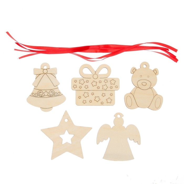 Набор для творчества &laquo;Роспись по дереву&raquo; 5 шт., с ленточкой