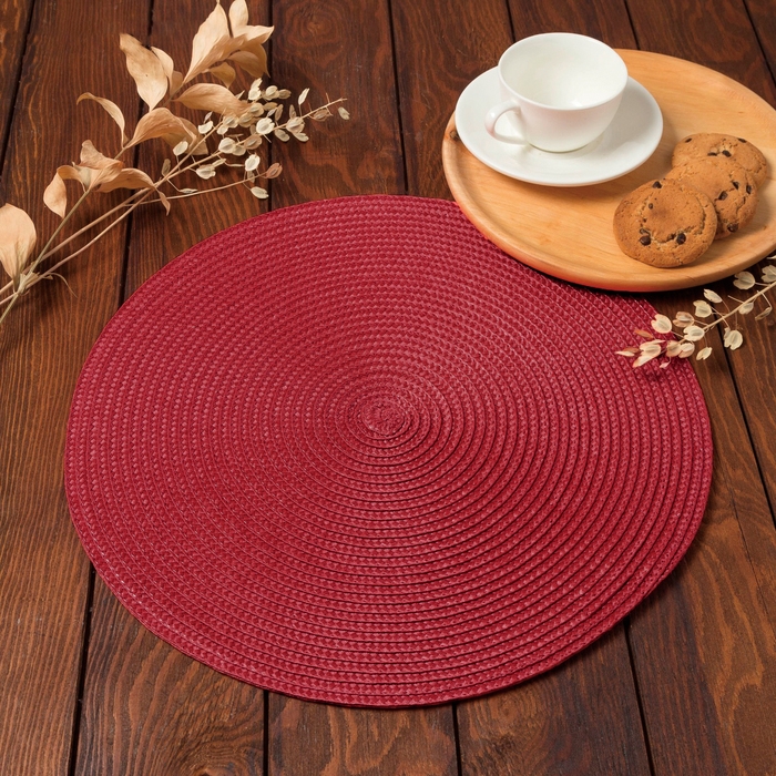 Салфетка сервировочная Доляна Салфетка сервировочная Доляна "Классика", цв.красный, d 38 см