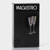 Набор бокалов для шампанского стеклянный Magistro «Жемчуг», 270 мл, 7,5×26 см, 2 шт, цвет перламутровый Набор бокалов для шампанского стеклянный Magistro «Жемчуг», 270 мл, 7,5×26 см, 2 шт, цвет перламутровый