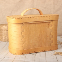 Хлебница &laquo;Скоморохи&raquo;, на шарнирах, с ручкой, 23&times;27&times;20 см, береста