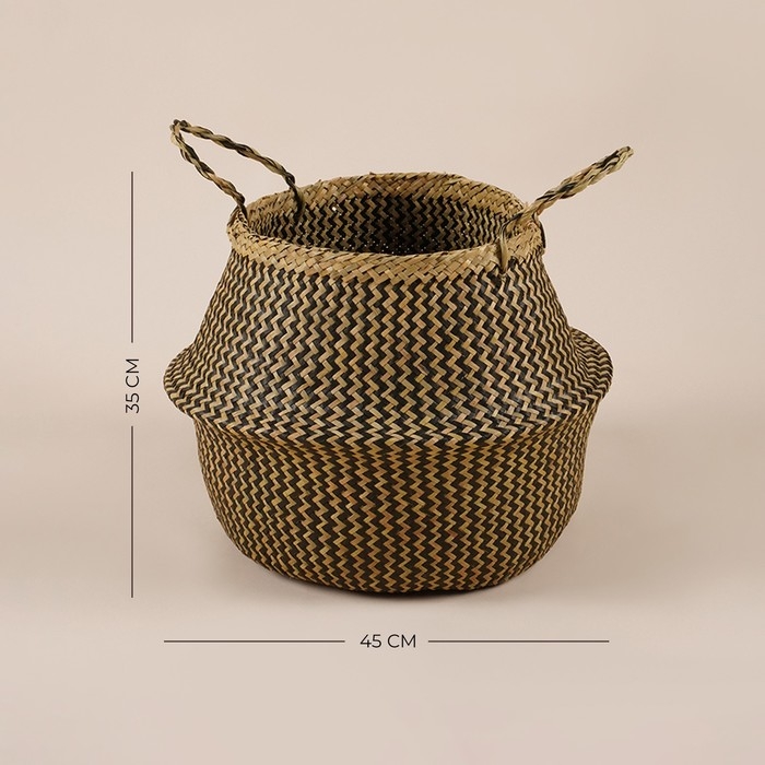 Корзина для белья плетеная круглая SL Home &laquo;Сорренто&raquo;, камыш, 35&times;45 см