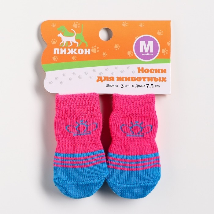 Носки нескользящие Носки нескользящие "Корона", размер М (3/4 * 7 см), набор 4 шт