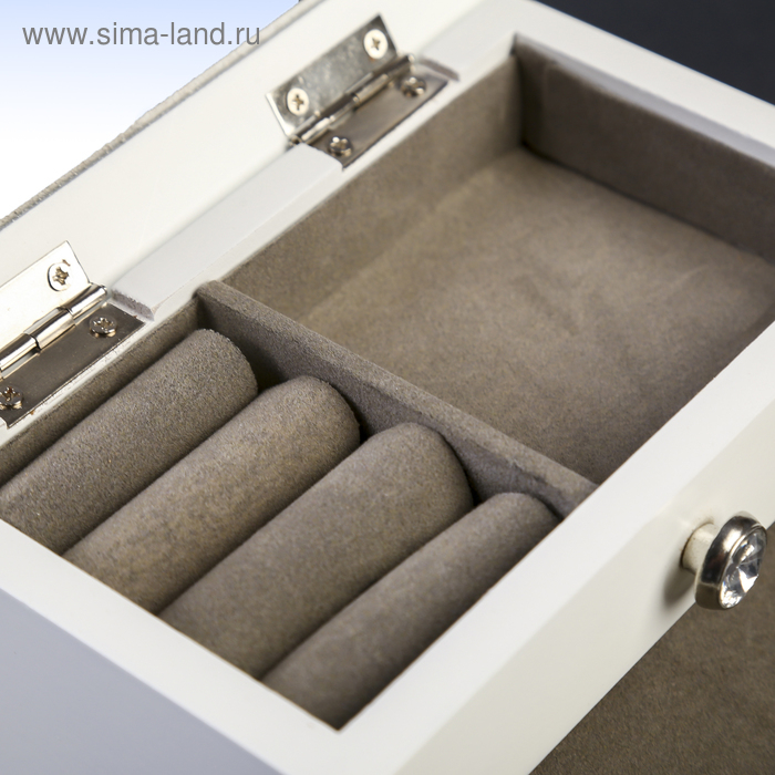 Шкатулка дерево для украшений Шкатулка дерево для украшений "Комод с ящиком" белая 9х10х16 см