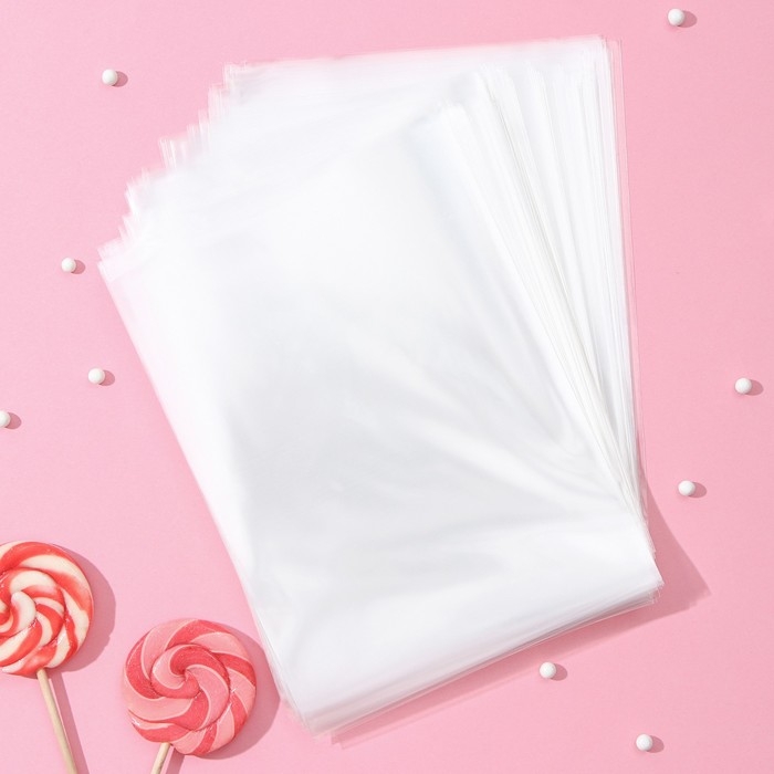 Набор пакетиков для упаковки леденцов, 100 шт, 12,5×17 см, цвет прозрачный Набор пакетиков для упаковки леденцов, 100 шт, 12,5×17 см, цвет прозрачный