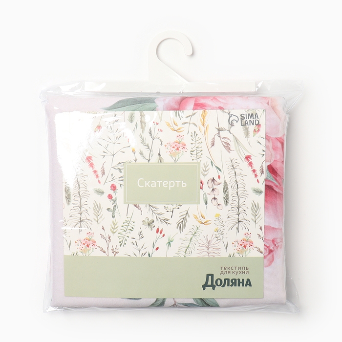 Скатерть Доляна Рeonies flowers 145*215 +/- 3 см, 100% п/э