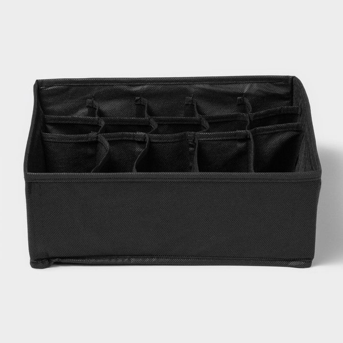 Органайзер для хранения белья &laquo;Смарт&raquo;, 15 ячеек, 30&times;30&times;11 см, цвет черный