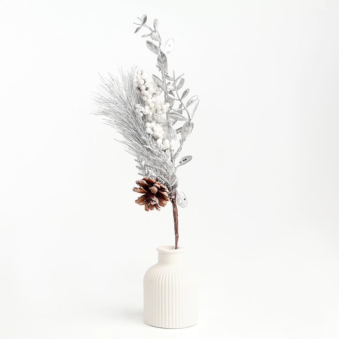 Новогодний декор «Серебрянная веточка», 37 × 16 × 8 см Новогодний декор «Серебрянная веточка», 37 × 16 × 8 см