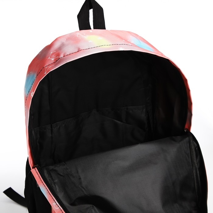 Рюкзак школьный на молнии, 3 наружных кармана, цвет розовый Рюкзак школьный на молнии, 3 наружных кармана, цвет розовый