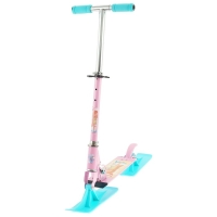 Самокат-снегокат 2 в 1 GRAFFITI &laquo;Красотка&raquo;, цвет розовый