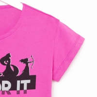 Футболка "Go for it" Принцессы, розовый Футболка "Go for it" Принцессы, розовый