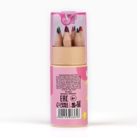 Цветные карандаши в тубусе, 12 шт. мини деревянные, заточенные &laquo;Розовый&raquo;