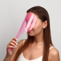 Экран для защиты лица, с ручкой, 31,5 &times; 13,5 см, цвет розовый