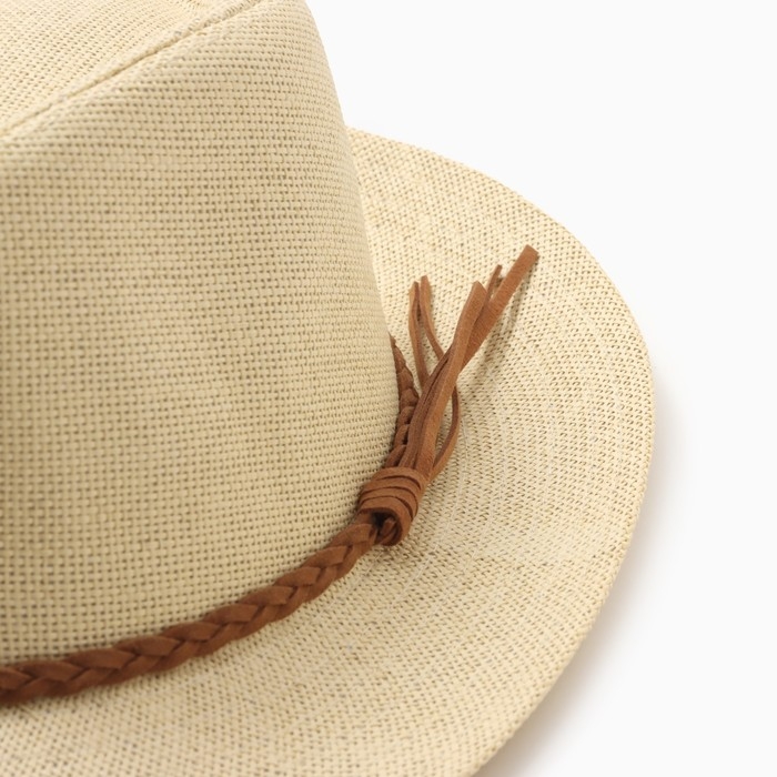 Шляпа мужская MINAKU, цвет бежевый, р-р 58 Шляпа мужская MINAKU, цвет бежевый, р-р 58