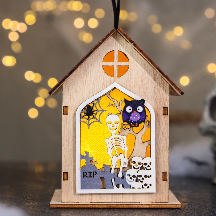 Декор с подсветкой &laquo;Дом страха&raquo;, 6 &times; 8,5 &times; 11,5 см