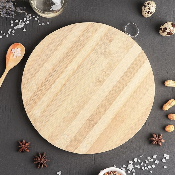 Доска разделочная Доляна &laquo;Зебра&raquo;, d=25 см, бамбук