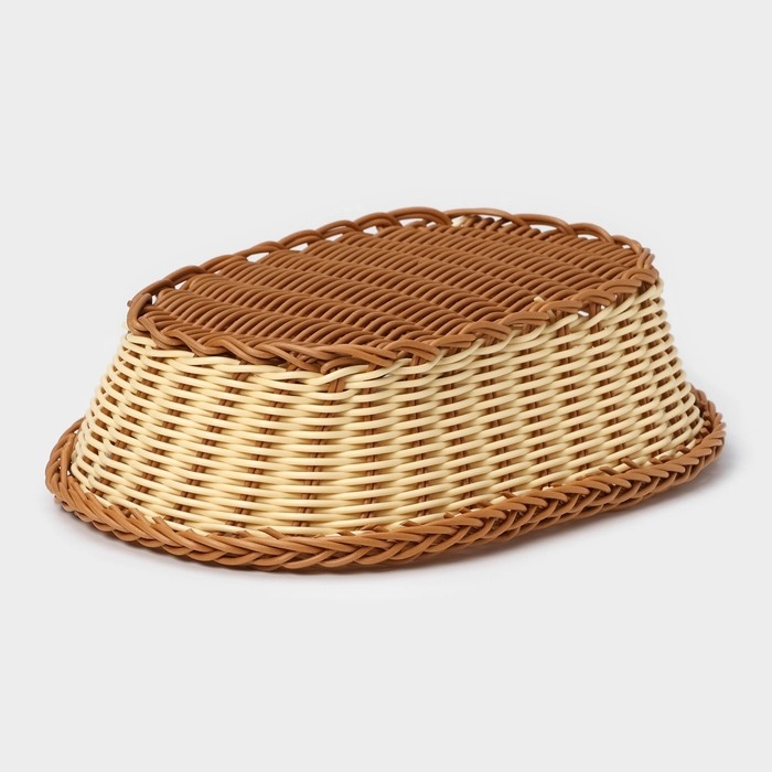 Корзинка для подачи овальная Доляна &laquo;Молочный шоколад&raquo;, 27&times;19 см, цвет молочный