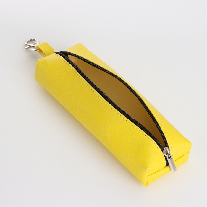 Ключница на молнии, длина 16 см, кольцо, карабин, цвет жёлтый