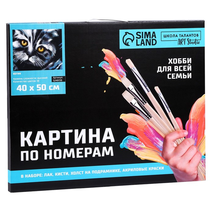 Картина по номерам на холсте с подрамником &laquo;Котик&raquo;, 40 х 50 см