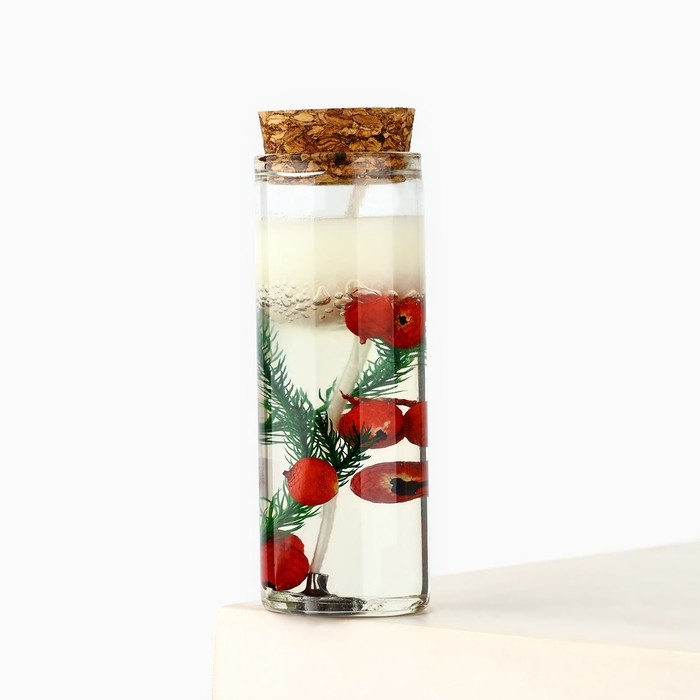 Новогодняя свеча в колбе &laquo;Новый год:Счастья и любви&raquo;