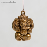 Музыка ветра металл 5 колокольчиков 6 фигурок "Ганеша" h=54 см