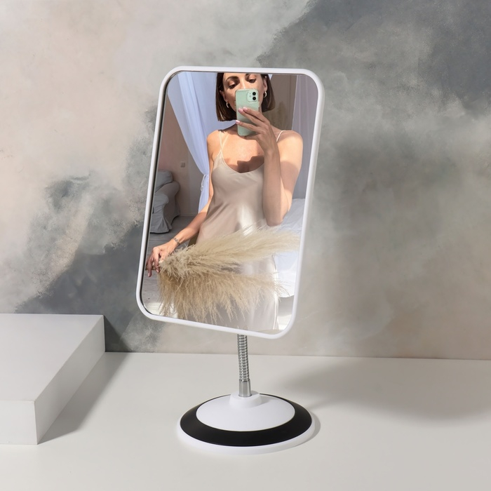 Зеркало на гибкой ножке, зеркальная поверхность 14,5 &times; 19,5 см, цвет МИКС