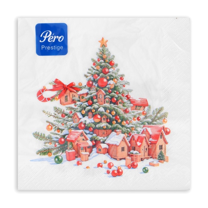 Новогодние салфетки бумажные Pero Prestige &laquo;Сказочный город&raquo;, 3 слоя, 33х33 см, 20 шт