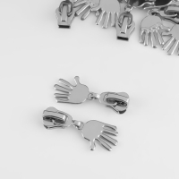 Бегунок автоматический для молнии «Трактор», №5, декоративный «Ладонь», 10 шт, цвет никель Бегунок автоматический для молнии «Трактор», №5, декоративный «Ладонь», 10 шт, цвет никель