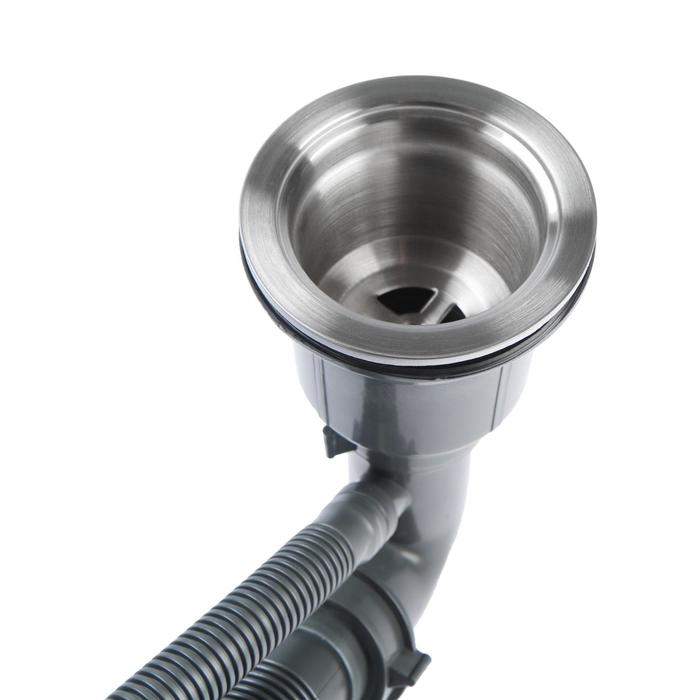 Мойка кухонная GERHANS K34444, врезная, 440 х 440 х 220 мм,  толщина 1,0 мм, с сифоном