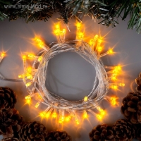Гирлянда &laquo;Нить&raquo; 5 м, IP20, прозрачная нить, 50 LED, свечение жёлтое, 8 режимов, 220 В