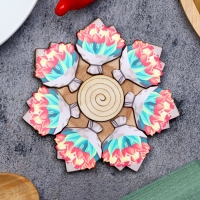 Подставка под горячее &laquo;Букет тюльпанов&raquo;, D=12 см, можжевельник