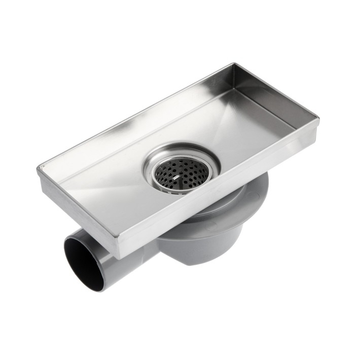 Трап AFLORN AF20410-20,d=50 мм,горизонтальный,c флaнцeм своб.вращ.360&deg;,100х200мм,нерж.сталь