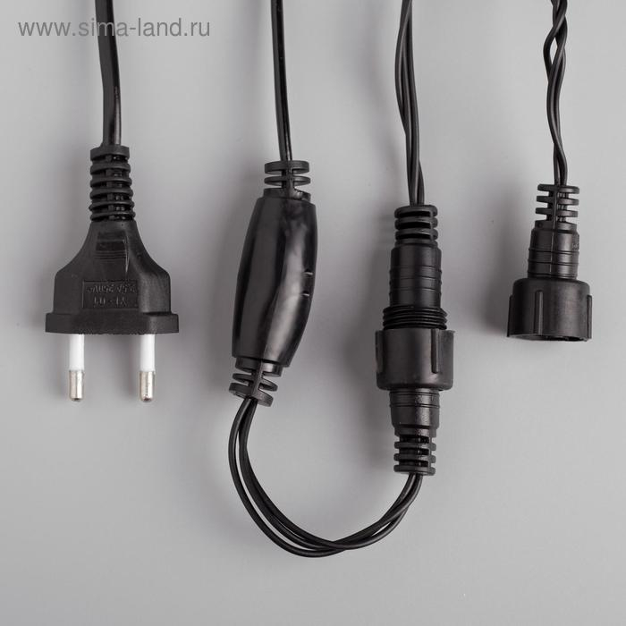 Гирлянда &laquo;Нить&raquo; 10 м, IP44, УМС, тёмная нить, 100 LED, свечение белое, 220 В