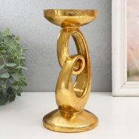 Подсвеник полистоун на 1 свечу "Петля" золото 10,5х10,5х20,5 см Подсвеник полистоун на 1 свечу "Петля" золото 10,5х10,5х20,5 см