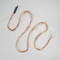 Гирлянда &laquo;Конский хвост&raquo; 20 нитей по 2 м, IP20, медная нить, 400 LED, свечение тёплое белое, 12 В