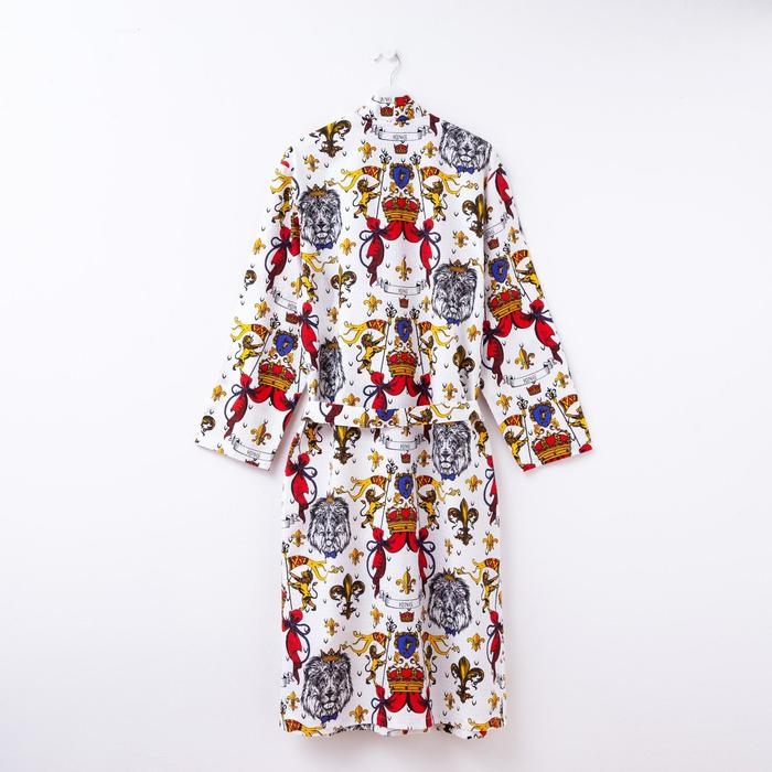 Халат мужской удлиннный Этель "Настоящий мужчина" размер 58-60, вафля 200г/м2, 100% хлопок