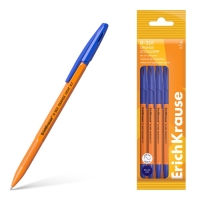 Набор ручек шариковых 4 штуки, ErichKrause R-301 Stick&Grip Orange, узел 0.7 мм, чернила синие, резиновый держатель, длина линии письма 2000 метров Набор ручек шариковых 4 штуки, ErichKrause R-301 Stick&Grip Orange, узел 0.7 мм, чернила синие, резиновый держатель, длина линии письма 2000 метров