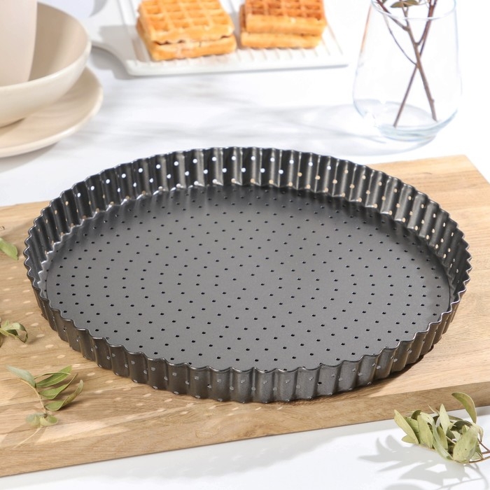 Форма для выпечки Доляна Galaxy перфорированная, 30&times;3 см, съёмное дно, антипригарное покрытие