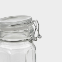 Банка стеклянная для хранения сыпучих продуктов &laquo;Угол&raquo;, 250 мл, 6&times;11,5 см, с бугельным замком