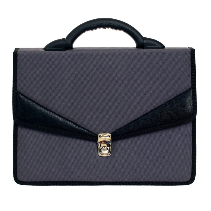 Портфель деловой 350 х 260 х 100 мм, текстильный, 2 отделения Портфель деловой 350 х 260 х 100 мм, текстильный, 2 отделения "Ладога" комбинированный серый, 1С112