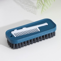 Щетка универсальная Доляна, с дополнительной щёткой для очистки ворса, 14&times;5,5&times;3,5 см, щетина 2 см