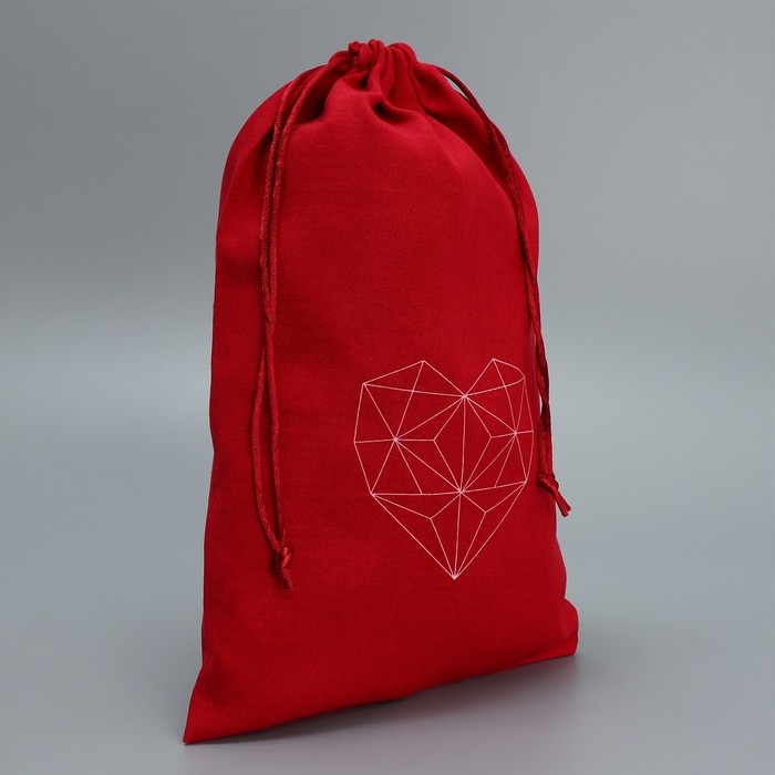 Мешочек подарочный замшевый &laquo;Сердце&raquo;, 20 х 30 см +/- 1.5 см