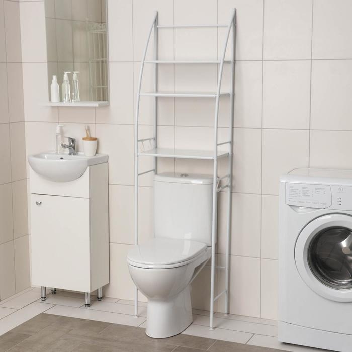 Стеллаж над унитазом, 50&times;32&times;166 см, цвет белый