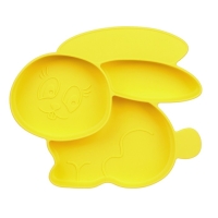 Силиконовая детская тарелка &laquo;Зайка&raquo; с секциями, цвет МИКС