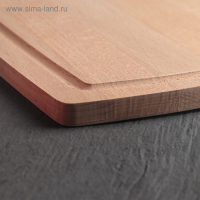 Доска разделочная Доляна &laquo;БУковский&raquo;, 40&times;23&times;1,2 см, с отверстием и кровостоком, бук